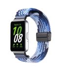 For Samsung Galaxy Fit3 Magnetic Buckle Nylon Braid Watch Band(Colorful Blue)