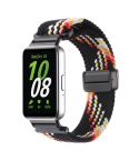 For Samsung Galaxy Fit3 Magnetic Buckle Nylon Braid Watch Band(Colorful Black)