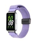 For Samsung Galaxy Fit3 Magnetic Buckle Nylon Braid Watch Band(Purple)