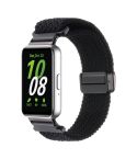 For Samsung Galaxy Fit3 Magnetic Buckle Nylon Braid Watch Band(Black)