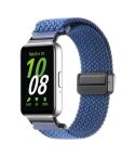 For Samsung Galaxy Fit3 Magnetic Buckle Nylon Braid Watch Band(Blue)