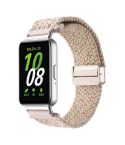 For Samsung Galaxy Fit3 Magnetic Buckle Nylon Braid Watch Band(Starlight Sand)