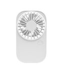 F11 Portable Rechargeable Hanging Neck Fan Cooling Handheld Fan 3 Speeds Desk Fan(White)