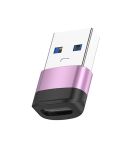 USB3.0 Male to USB-C / Type-C Female OTG Adapter 5Gbps Transmission(Pink)