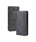 Magnetic Buckle Retro Crazy Horse Texture Horizontal Flip Leather Case for Vodafone Smart V10 (VFD730) , with Holder & Card Slots & Photo Frame(Black)