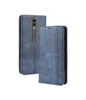 Magnetic Buckle Retro Crazy Horse Texture Horizontal Flip Leather Case for Vodafone Smart V10 (VFD730) , with Holder & Card Slots & Photo Frame(Blie)