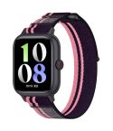 For vivo Watch GT Loop Nylon Hook and Loop Fastener Watch Band(Pink Purple)
