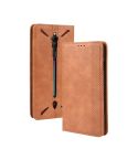Magnetic Buckle Retro Crazy Horse Texture Horizontal Flip Leather Case for ZTE nubia Red Magic 3, with Holder & Card Slots & Photo Frame(Brown)