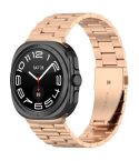 For Samsung Galaxy Watch Ultra 47mm Three Beads Stainless Steel Metal Watch Band(Rose Gold)