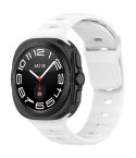 For Samsung Galaxy Watch Ultra 47mm Solid Color Reverse Buckle Silicone Watch Band(White)