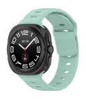 For Samsung Galaxy Watch Ultra 47mm Solid Color Reverse Buckle Silicone Watch Band(Cyan)