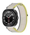 For Samsung Galaxy Watch Ultra 47mm Hook and Loop Fastener Loop Nylon Watch Band(Yellow+Gray)