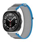 For Samsung Galaxy Watch Ultra 47mm Hook and Loop Fastener Loop Nylon Watch Band(Blue+Gray)