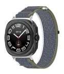 For Samsung Galaxy Watch Ultra 47mm Hook and Loop Fastener Loop Nylon Watch Band(Green+Grey)