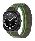For Samsung Galaxy Watch Ultra 47mm Hook and Loop Fastener Loop Nylon Watch Band(Dark Green)