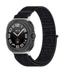 For Samsung Galaxy Watch Ultra 47mm Loop Nylon Hook and Loop Fastener Watch Band(Black)