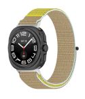 For Samsung Galaxy Watch Ultra 47mm Loop Nylon Hook and Loop Fastener Watch Band(Khaki Yellow)