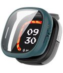 For Fitbit Ace LTE  PC + Tempered Glass Film Integrated Watch Protective Case(Pine Green)