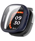 For Fitbit Ace LTE  PC + Tempered Glass Film Integrated Watch Protective Case(Ink Blue)