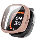 For Fitbit Ace LTE  PC + Tempered Glass Film Integrated Watch Protective Case(Sakura Pink)