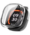 For Fitbit Ace LTE  PC + Tempered Glass Film Integrated Watch Protective Case(Transparent White)
