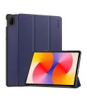 For Huawei MatePad SE 11 2024 ENKAY Tri-fold Custer Texture Platic Leather Tablet Case(Dark Blue)