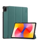 For Huawei MatePad SE 11 2024 ENKAY Tri-fold Custer Texture Platic Leather Tablet Case(Dark Green)