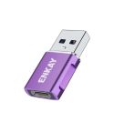 ENKAY ENK-AT119 Aluminium Alloy Male USB 3.0 to Female Type-C Data Adapter Converter Support Fast Charging(Purple)