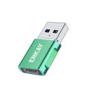 ENKAY ENK-AT119 Aluminium Alloy Male USB 3.0 to Female Type-C Data Adapter Converter Support Fast Charging(Green)