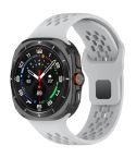 For Samsung Galaxy Watch Ultra 47mm Holes Style Square Buckle Solid Color Silicone Watch Band(Light Gray)