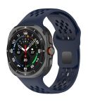 For Samsung Galaxy Watch Ultra 47mm Holes Style Square Buckle Solid Color Silicone Watch Band(Midnight Blue)