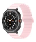 For Samsung Galaxy Watch Ultra 47mm Spot Pattern Two Color Magnetic Silicone Watch Band(Pink)