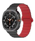 For Samsung Galaxy Watch Ultra 47mm Spot Pattern Two Color Magnetic Silicone Watch Band(Black Red)
