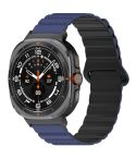 For Samsung Galaxy Watch Ultra 47mm Spot Pattern Two Color Magnetic Silicone Watch Band(Dark Blue Black)