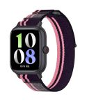 For vivo iQOO Watch GT Loop Nylon Hook and Loop Fastener Watch Band(Pink+Purple)