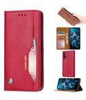 Knead Skin Texture Horizontal Flip Leather Case for Huawei Honor 20, with Photo Frame & Holder & Card Slots & Wallet(Red)