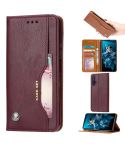 Knead Skin Texture Horizontal Flip Leather Case for Huawei Honor 20, with Photo Frame & Holder & Card Slots & Wallet(Wine Red)