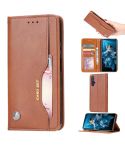 Knead Skin Texture Horizontal Flip Leather Case for Huawei Honor 20, with Photo Frame & Holder & Card Slots & Wallet(Brown)