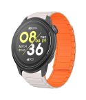 For COROS Pace 3 22mm I-shaped Magnetic Silicone Watch Band(Starlight+Orange)