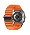 For Samsung Galaxy Watch Ultra 47mm Ocean Style Magnetic Buckle Braided Watch Band(Orange)