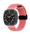 For Samsung Galaxy Watch Ultra 47mm Fold Magnetic Buckle Braided Watch Band(Pink)