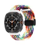 For Samsung Galaxy Watch Ultra 47mm Fold Magnetic Buckle Braided Watch Band(Rainbow)