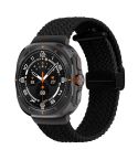 For Samsung Galaxy Watch Ultra 47mm Fold Magnetic Buckle Braided Watch Band(Black)