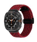 For Samsung Galaxy Watch Ultra 47mm Fold Magnetic Buckle Braided Watch Band(Black Sand Red)