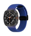 For Samsung Galaxy Watch Ultra 47mm Fold Magnetic Buckle Braided Watch Band(Blue)