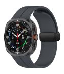 For Samsung Galaxy Watch Ultra 47mm Groove Style Folding Magnetic Buckle Silicone Watch Band(Gray)
