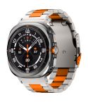 For Samsung Galaxy Watch Ultra 47mm Three Beads Titanium Alloy Metal Watch Band(Titanium Orange)