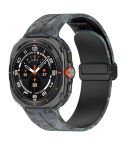 For Samsung Galaxy Watch Ultra 47mm Magnetic Folding Buckle Silicone Watch Band(Camouflage Black)