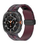 For Samsung Galaxy Watch Ultra 47mm Magnetic Folding Buckle Silicone Watch Band(Camouflage Wine Red)