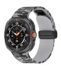 For Samsung Galaxy Watch Ultra 47mm Magnetic Folding Buckle Silicone Watch Band(Camouflage Light Gray)